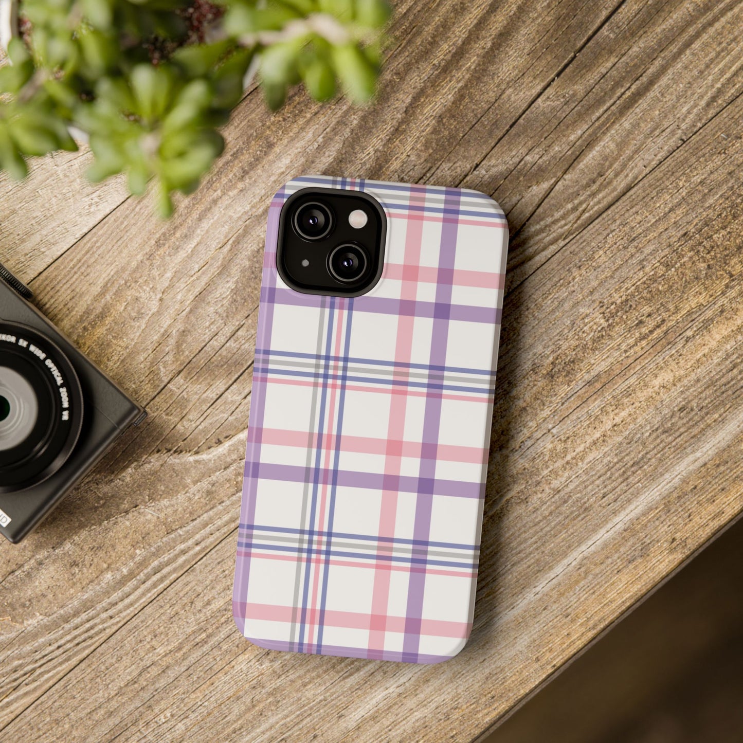 Impact-Resistant Cases - Spring Plaid Pink Purple