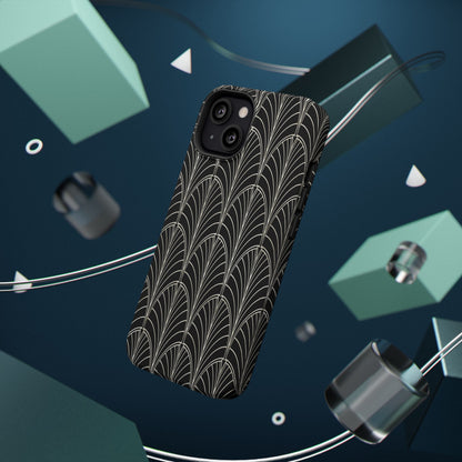 Impact-Resistant Phone Case- Art Deco Black Beige