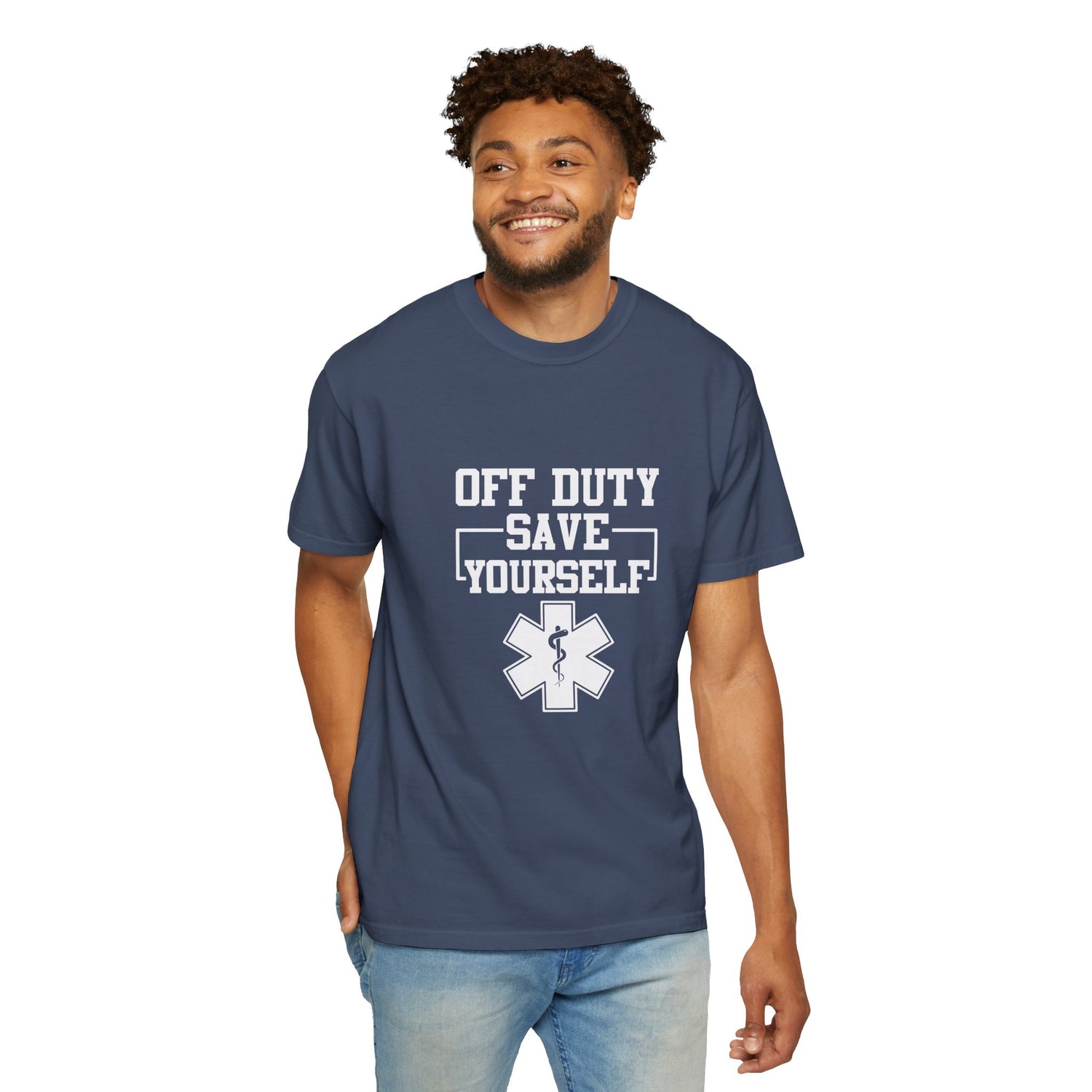 Unisex Off Duty T-Shirt, EMS Gift, First Responder Tee, Paramedic Humor Shirt, Casual Wear, Emergency Services Apparel