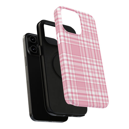 Impact-Resistant Phone Case - Easter Plaid Pink