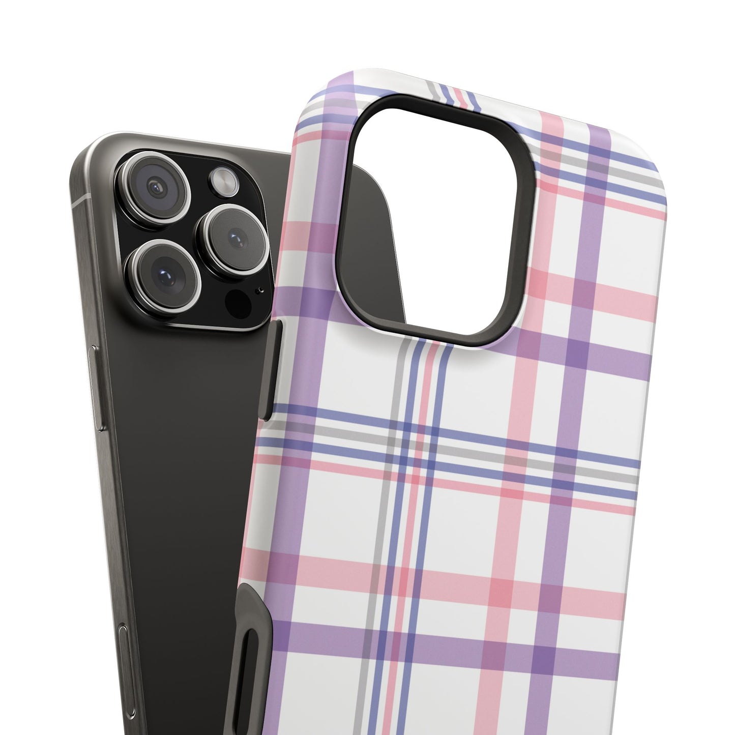 Impact-Resistant Cases - Spring Plaid Pink Purple