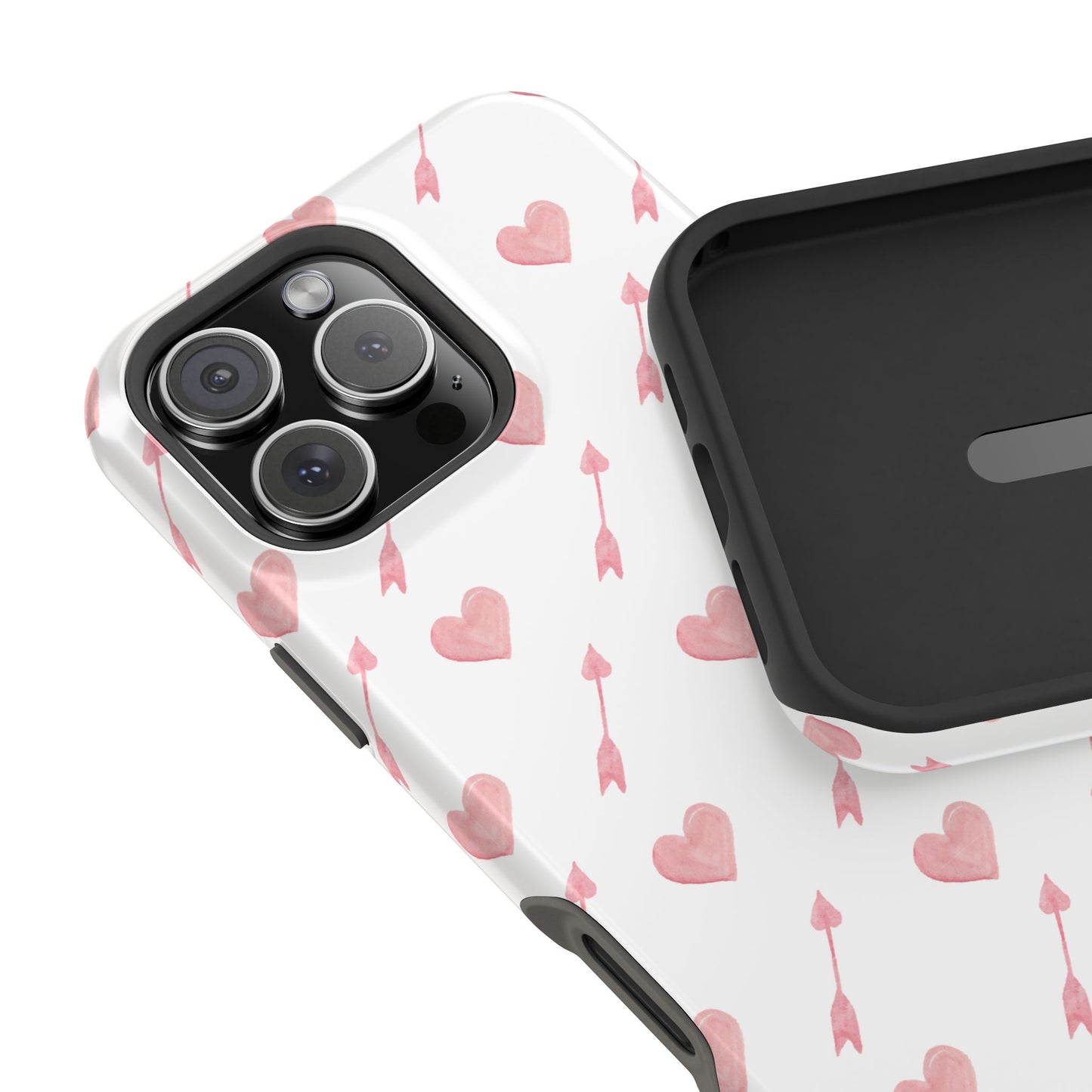 Impact-Resistant Cases - Valentine's Day Watercolor Arrow Hearts