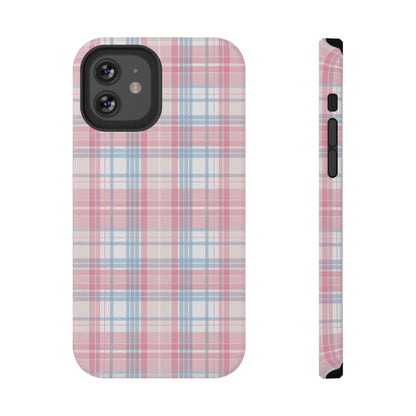 Impact-Resistant Cases-Spring Plaid Pink Blue