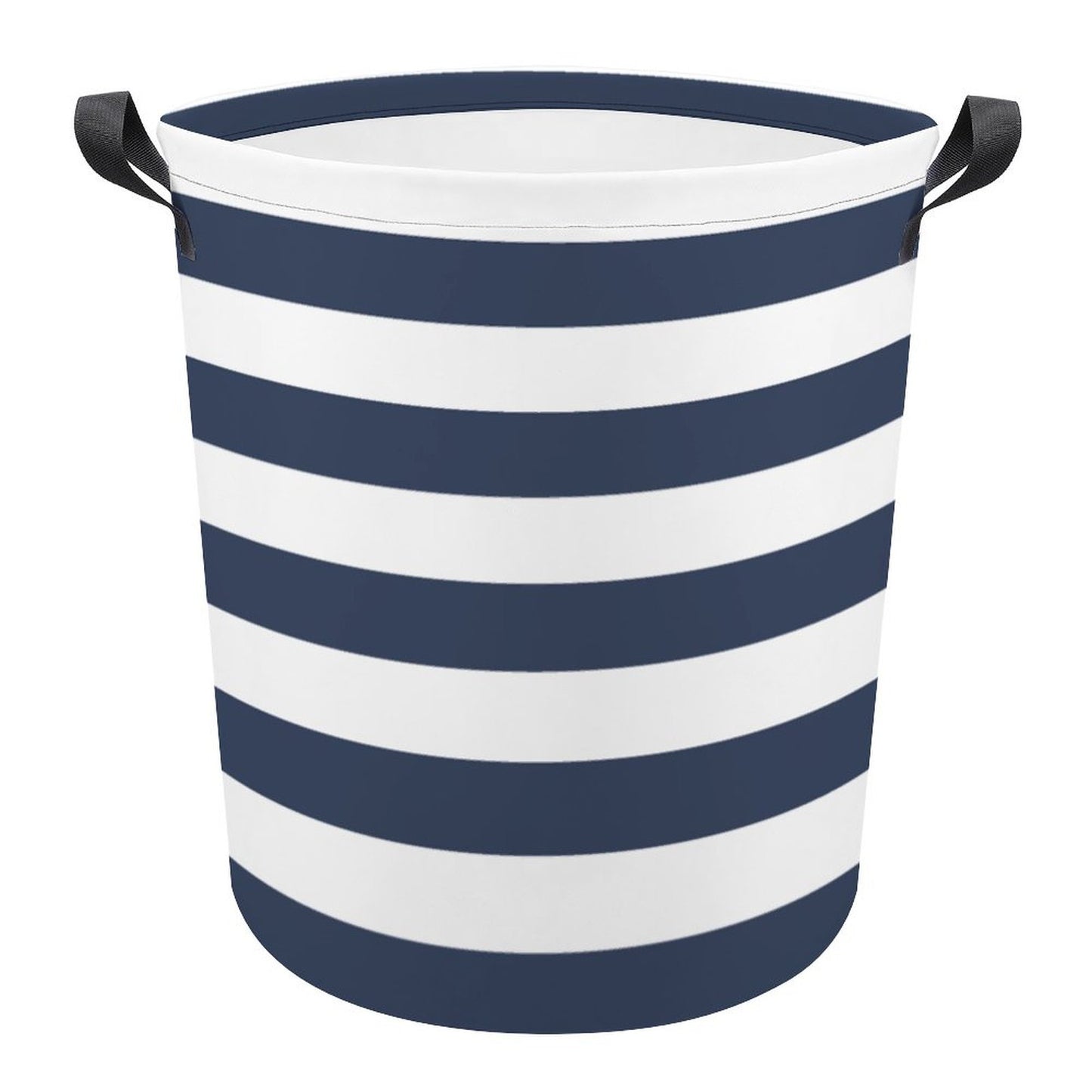 Collapsible Laundry Hamper- Nautical Stripes Navy