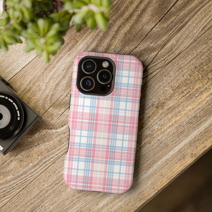 Impact-Resistant Cases-Spring Plaid Pink Blue