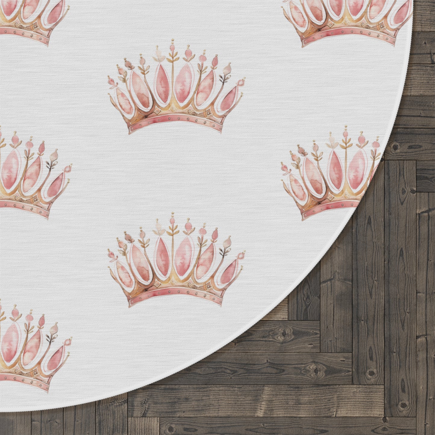 Round Rug Watercolor Pink Princess