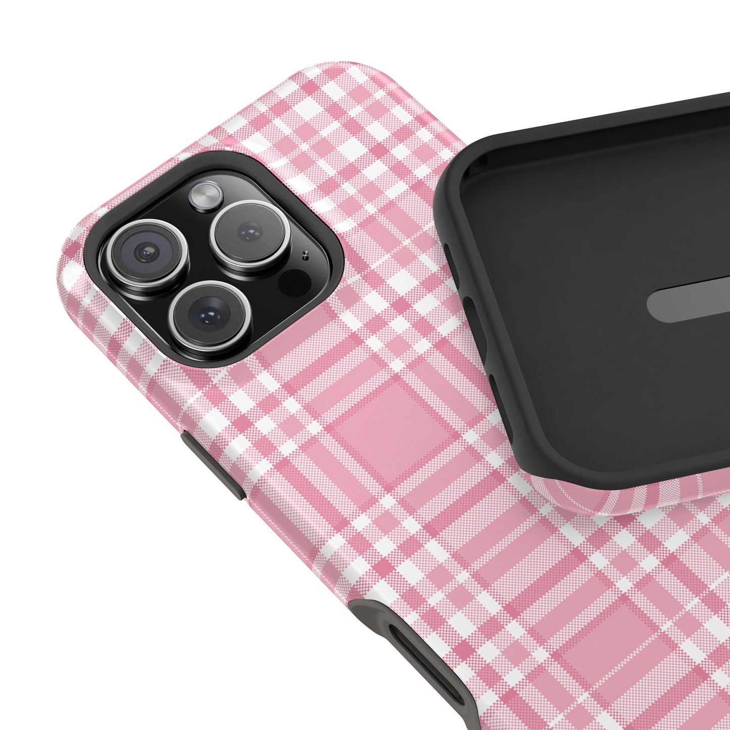 Impact-Resistant Phone Case - Easter Plaid Pink