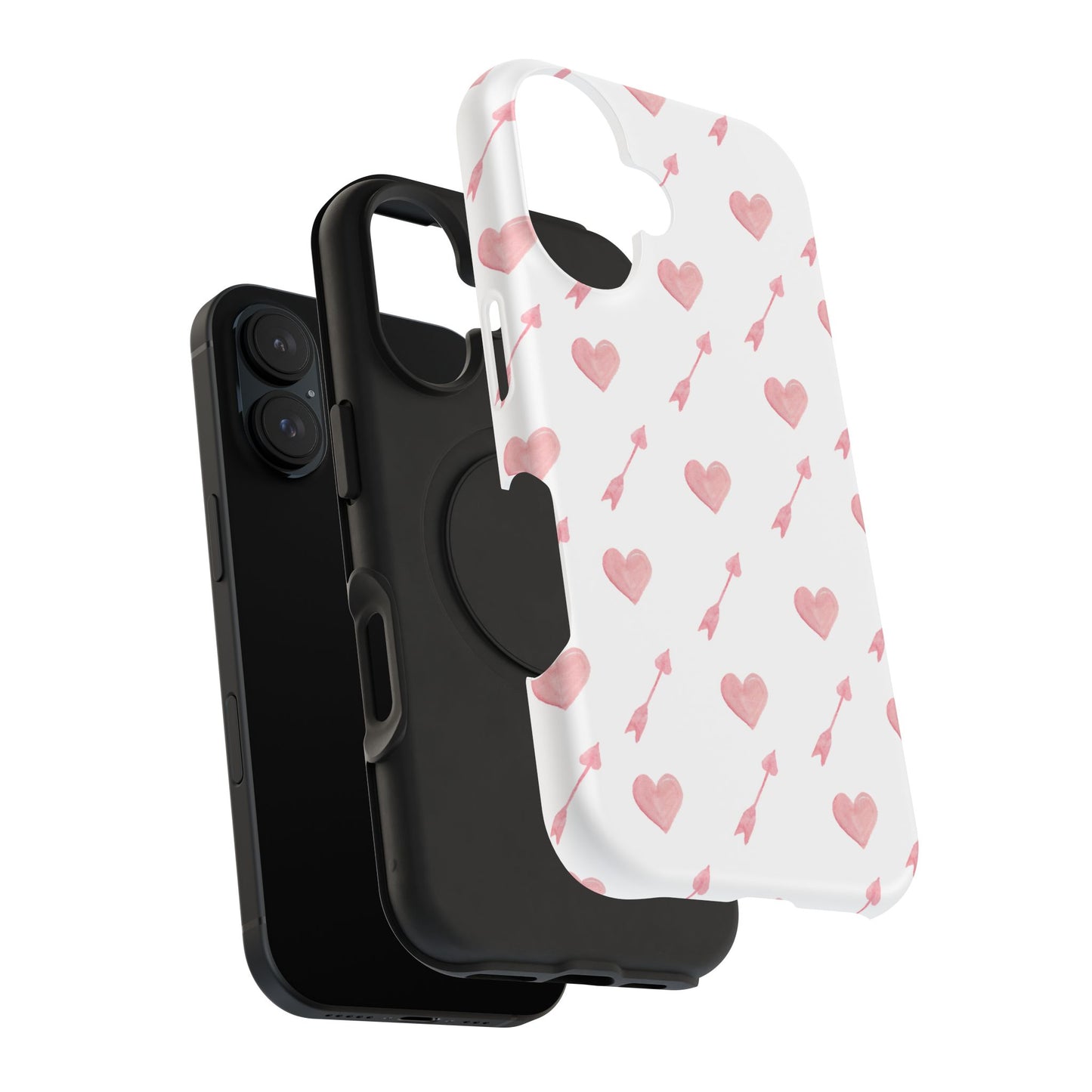 Impact-Resistant Cases - Valentine's Day Watercolor Arrow Hearts