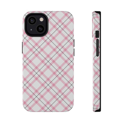 Impact-Resistant Phone Case - Pink Black Plaid