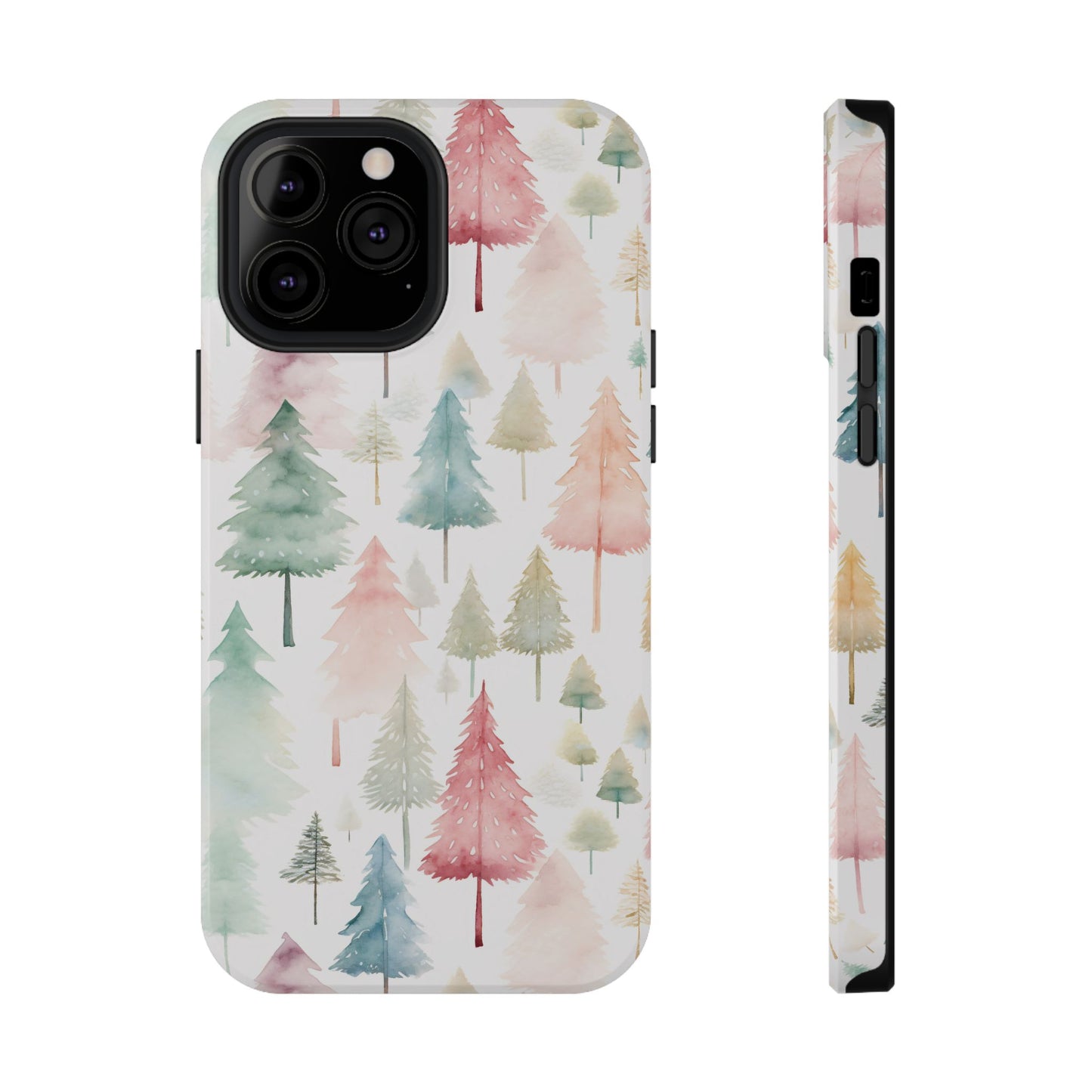 Watercolor Christmas Trees Impact-Resistant Phone Case