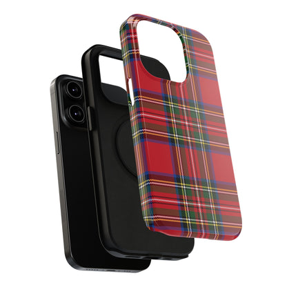 Impact-Resistant Phone Case-Holiday Tartan Plaid Red