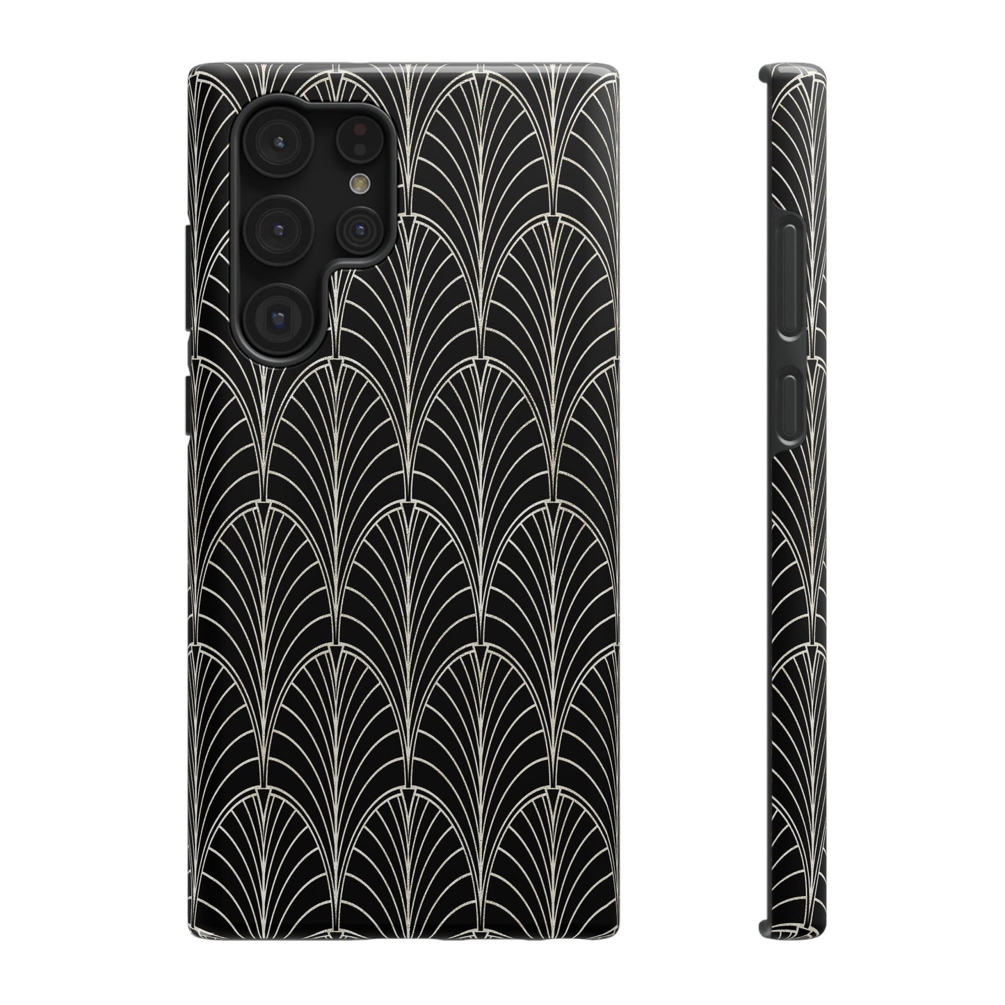 Impact-Resistant Phone Case- Art Deco Black Beige