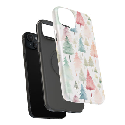 Watercolor Christmas Trees Impact-Resistant Phone Case