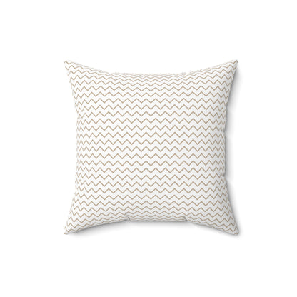 Spun Polyester Square Pillow with Removable Cover Hedgehog Playdate Neutral Chevron