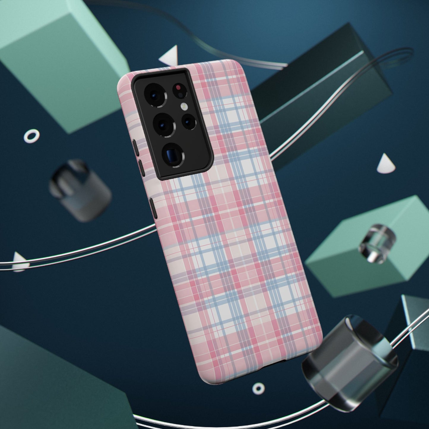 Impact-Resistant Cases-Spring Plaid Pink Blue