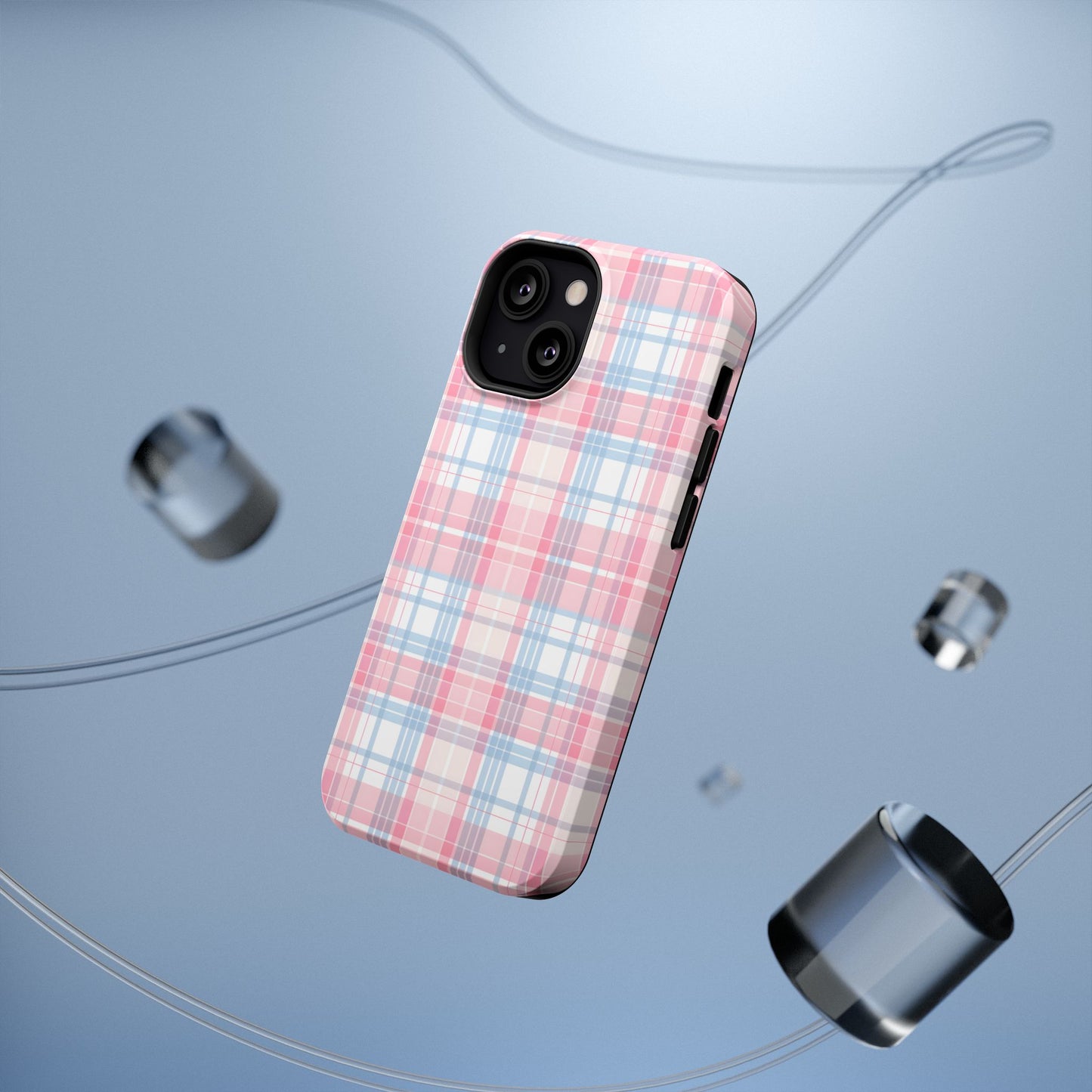 Impact-Resistant Cases-Spring Plaid Pink Blue