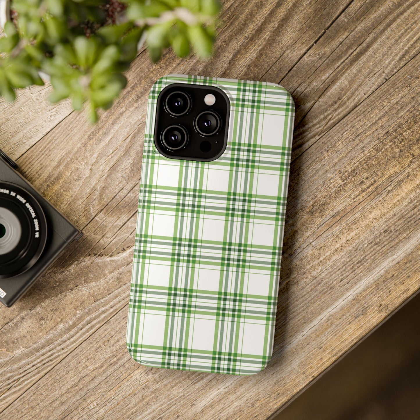 Impact-Resistant Phone Case -St. Patrick's Day Plaid