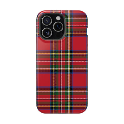 Impact-Resistant Phone Case-Holiday Tartan Plaid Red