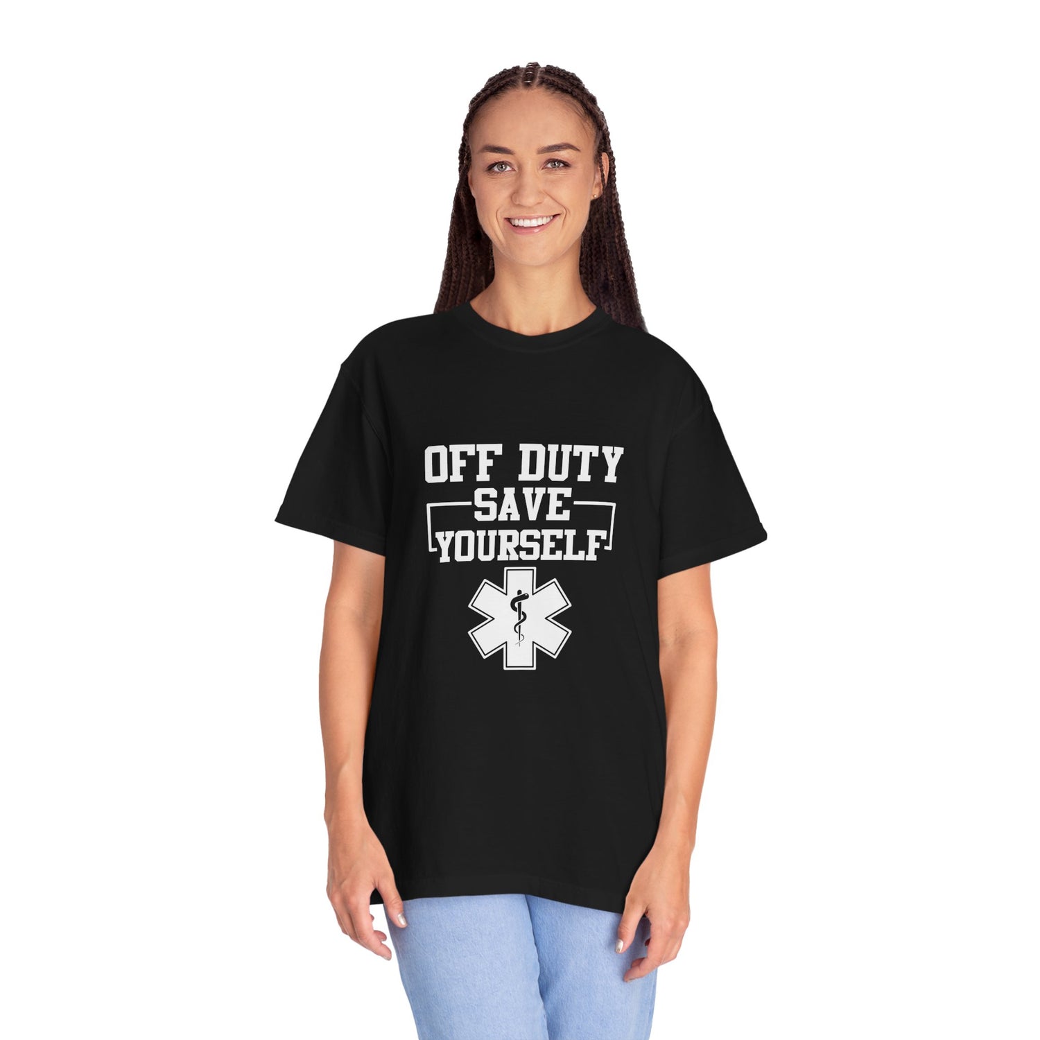 Unisex Off Duty T-Shirt, EMS Gift, First Responder Tee, Paramedic Humor Shirt, Casual Wear, Emergency Services Apparel