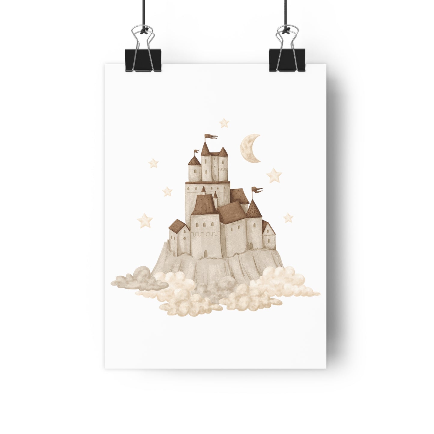 Giclée Art Print Watercolor Memories of Dreams Neutral Sandcastle