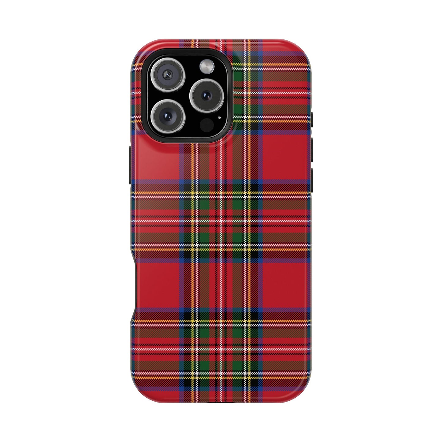 Impact-Resistant Phone Case-Holiday Tartan Plaid Red