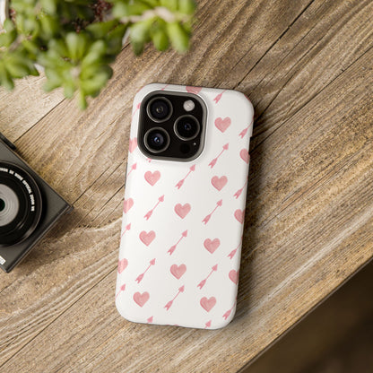 Impact-Resistant Cases - Valentine's Day Watercolor Arrow Hearts