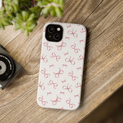 Impact-Resistant Phone Case - Coquette Bows Pink