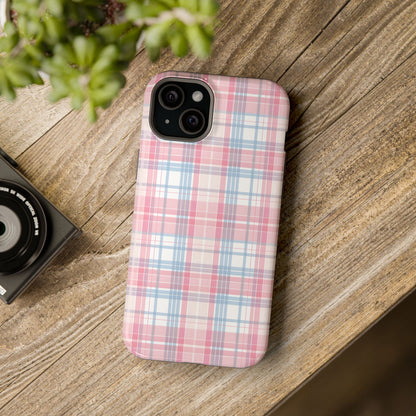 Impact-Resistant Cases-Spring Plaid Pink Blue