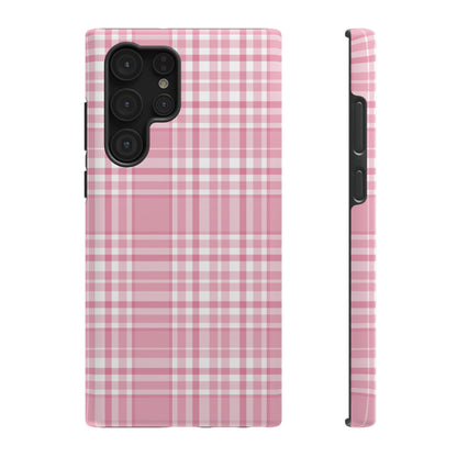 Impact-Resistant Phone Case - Easter Plaid Pink