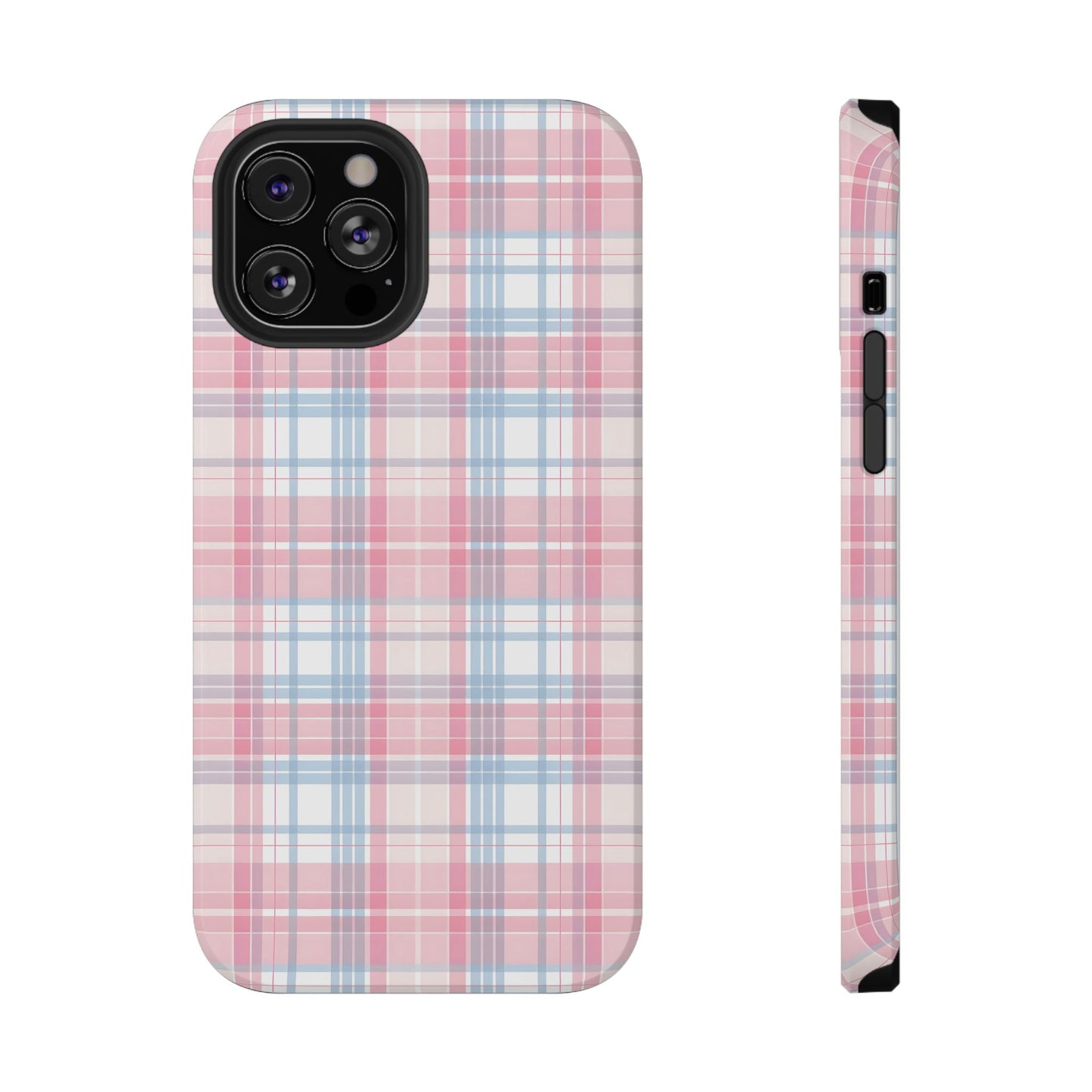 Impact-Resistant Cases-Spring Plaid Pink Blue