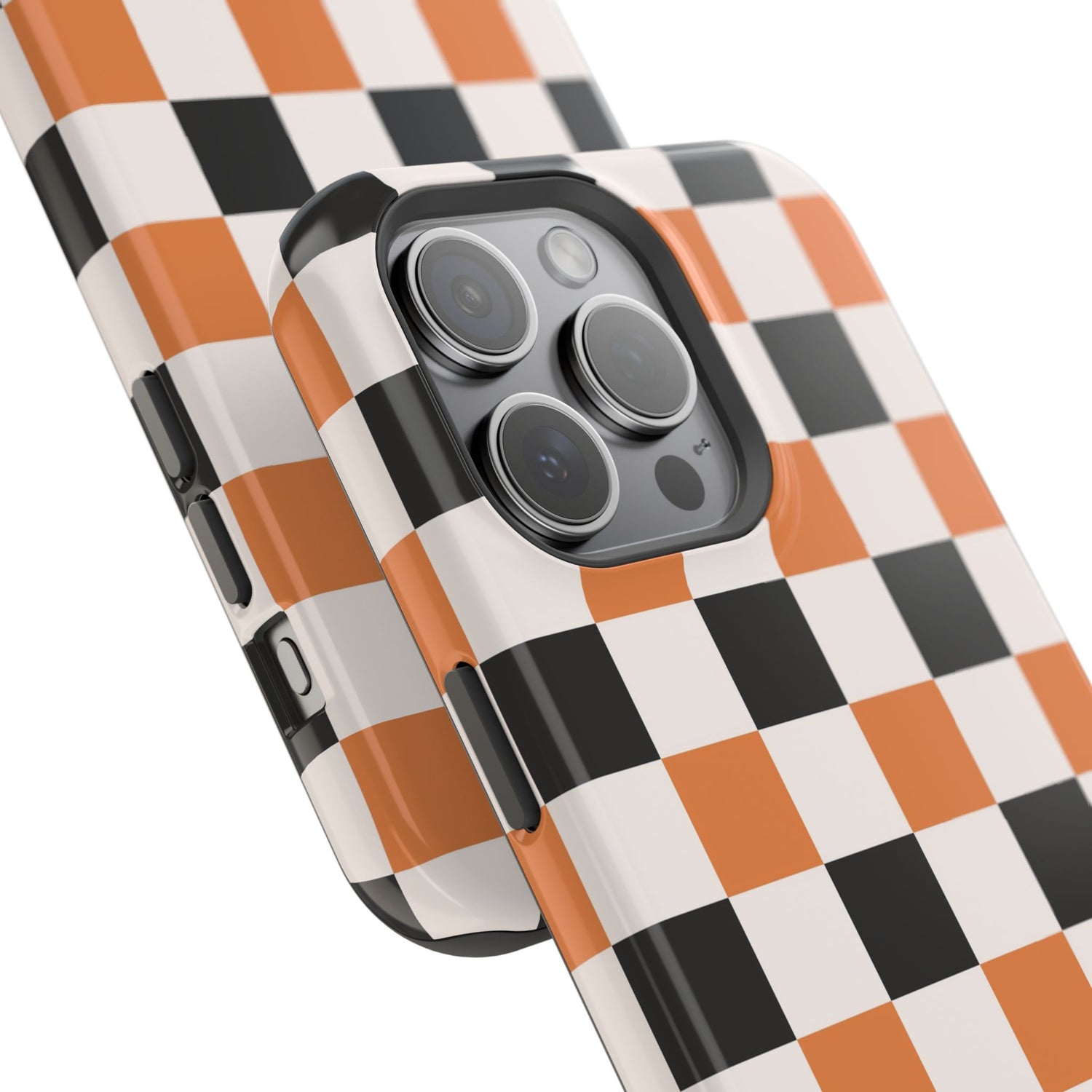 Trendy Halloween Checkerboard Phone Case | Impact-Resistant, iPhone, Samsung