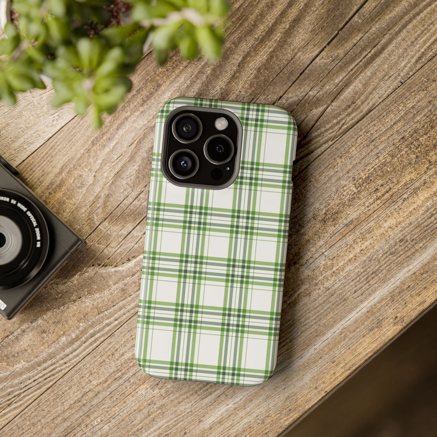 Impact-Resistant Phone Case -St. Patrick's Day Plaid