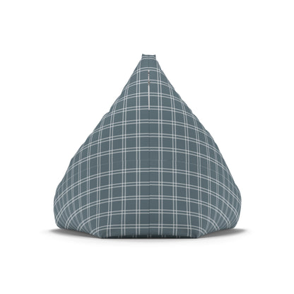 Modern Blue Check Bean Bag Chair Cover