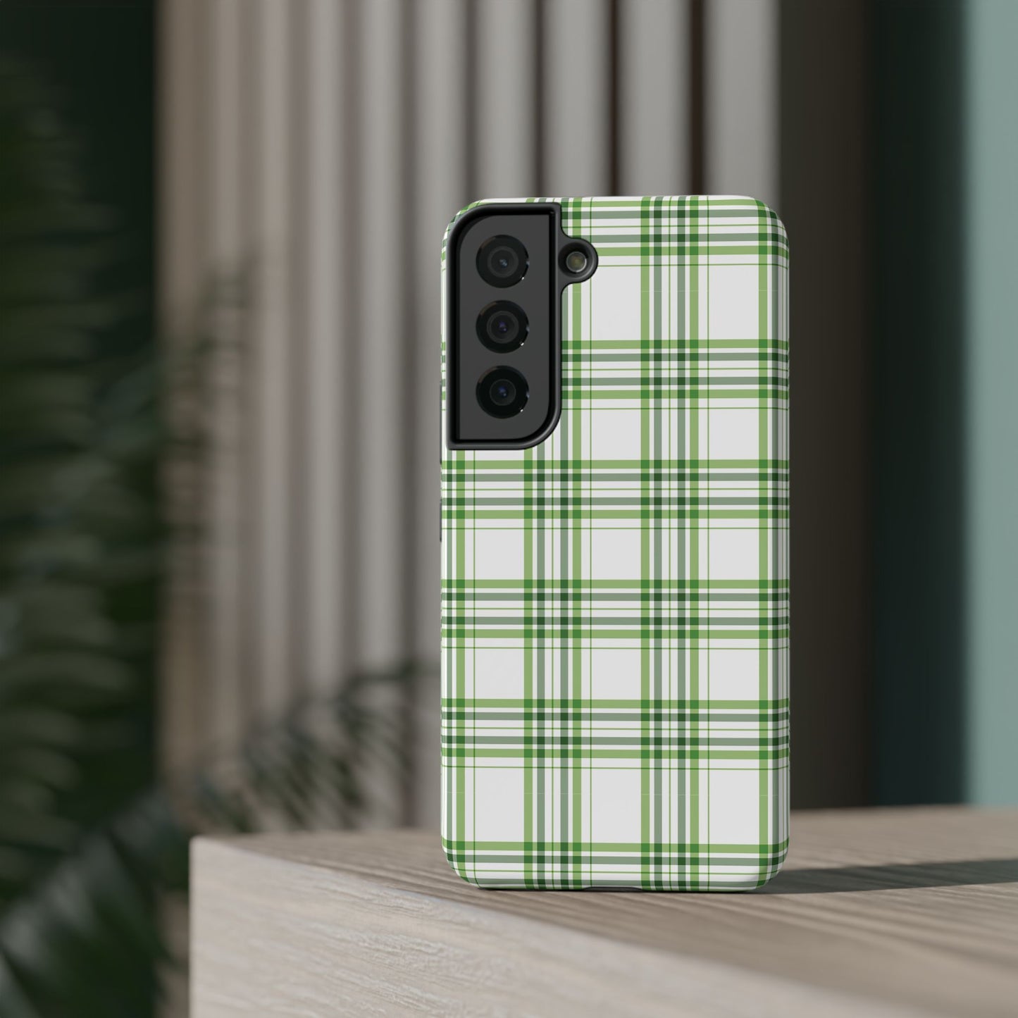 Impact-Resistant Phone Case -St. Patrick's Day Plaid