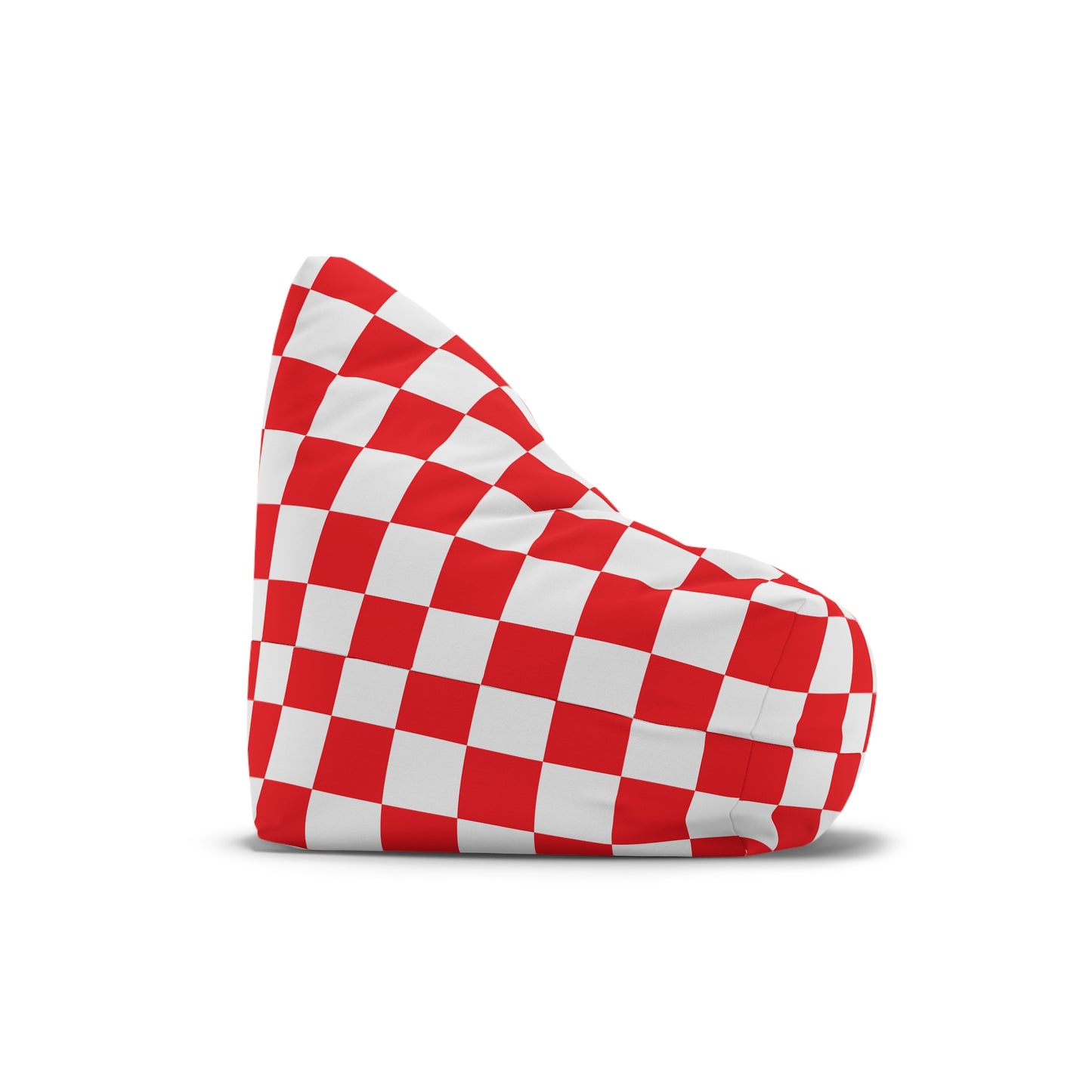 Red and White Checkerboard Bean Bag Chair Cover