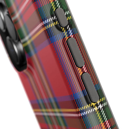 Impact-Resistant Phone Case-Holiday Tartan Plaid Red