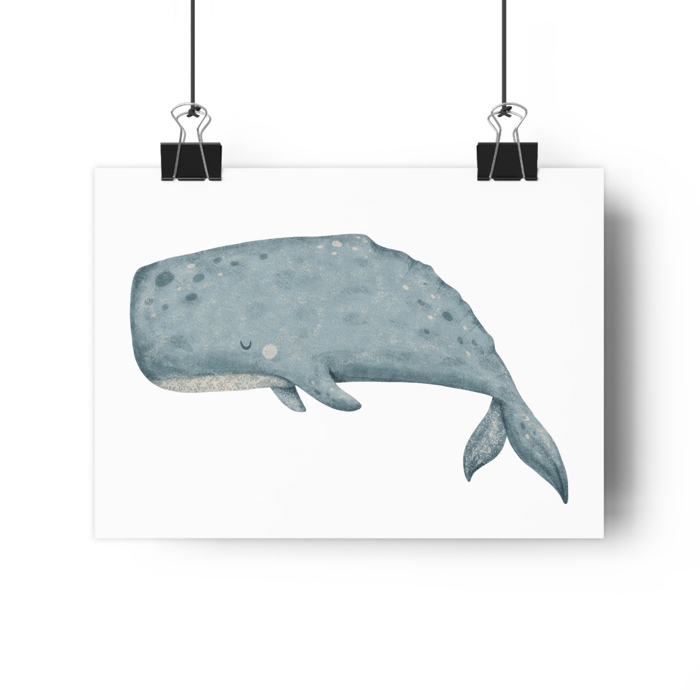 Giclée Art Print Watercolor Memories of Dreams Blue Grey Whale