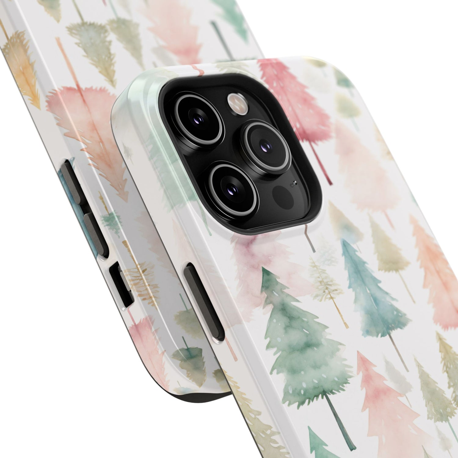 Watercolor Christmas Trees Impact-Resistant Phone Case, iPhone, Samsung