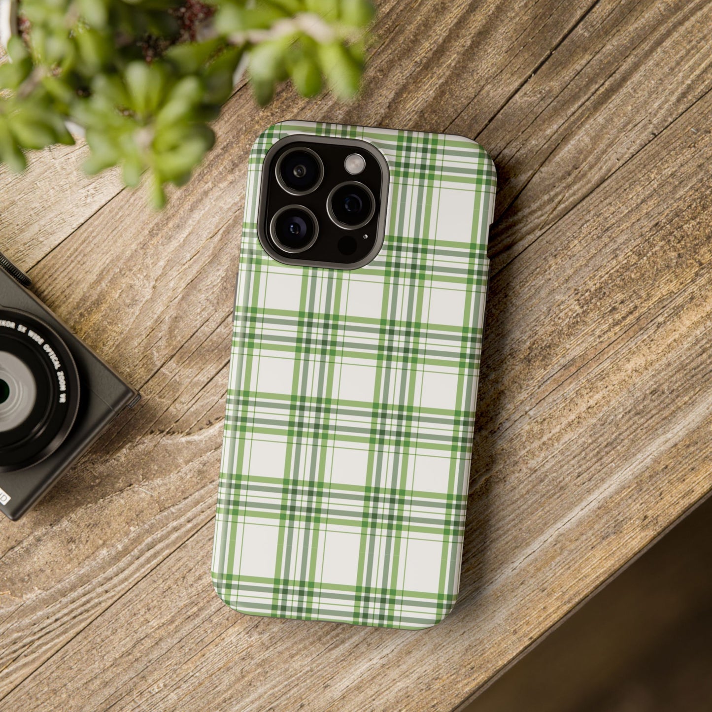 Impact-Resistant Phone Case -St. Patrick's Day Plaid