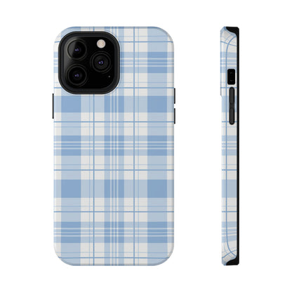 Impact-Resistant Phone Case - Easter Plaid Blue