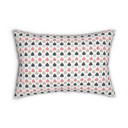 Spun Polyester Lumbar Pillow with Removable Cover Classic Geometric Shapes