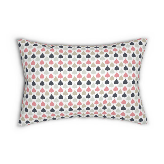 Spun Polyester Lumbar Pillow with Removable Cover Classic Geometric Shapes