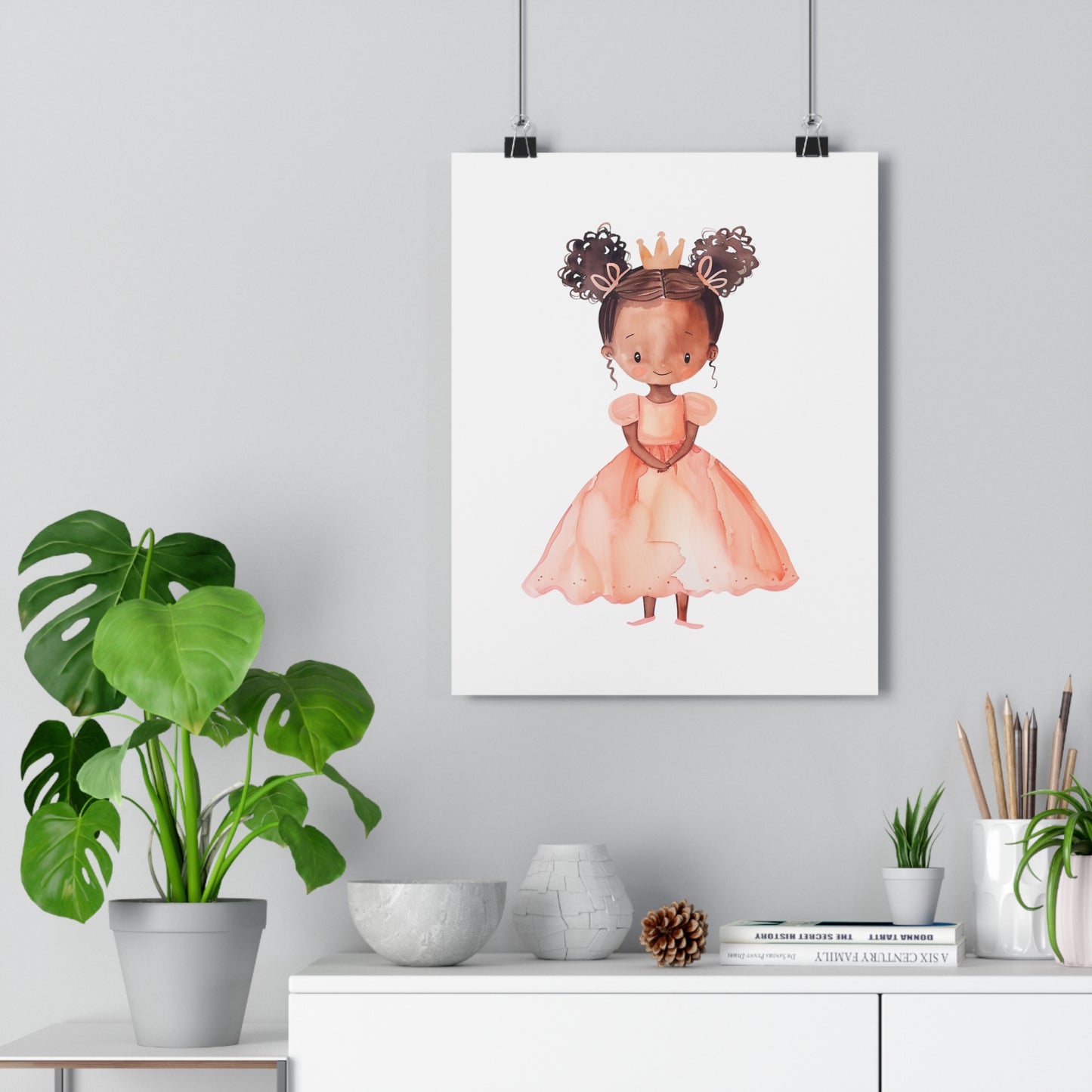 Giclée Art Print Watercolor Pink Princess 1