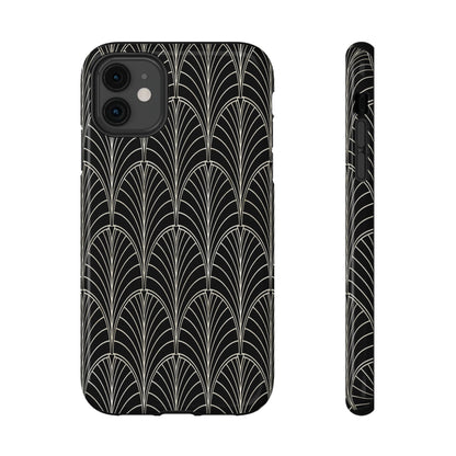 Impact-Resistant Phone Case- Art Deco Black Beige