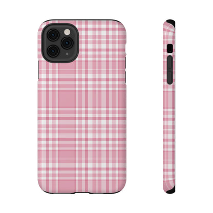 Impact-Resistant Phone Case - Easter Plaid Pink