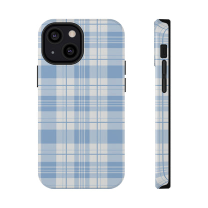 Impact-Resistant Phone Case - Easter Plaid Blue