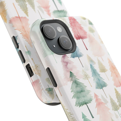 Watercolor Christmas Trees Impact-Resistant Phone Case