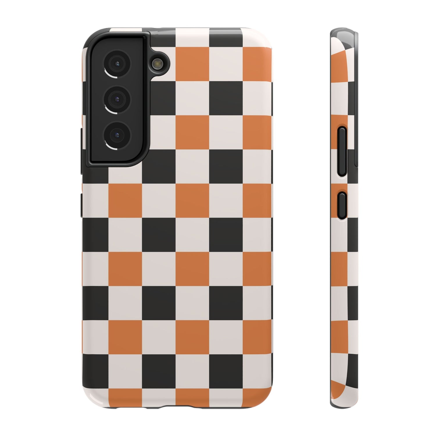 Trendy Halloween Checkerboard Phone Case | Impact-Resistant, iPhone, Samsung