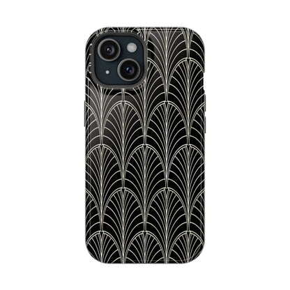 Impact-Resistant Phone Case- Art Deco Black Beige