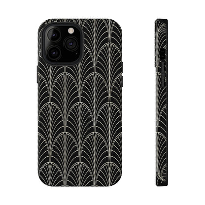 Impact-Resistant Phone Case- Art Deco Black Beige